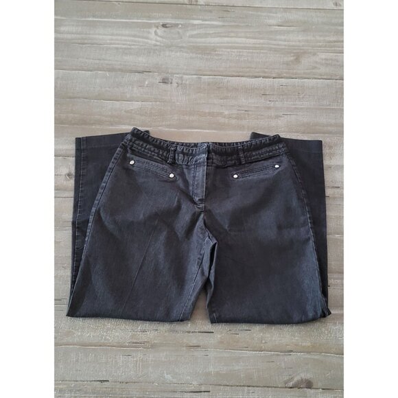 Larry Levine Women's Black Denim Pants Size 10 - Picture 2 of 8